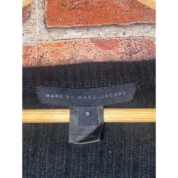 Marc By Marc Jacobs Black Nylon Angora Knit Sweater with Silver Metallic Argyle - Picture 5 of 11